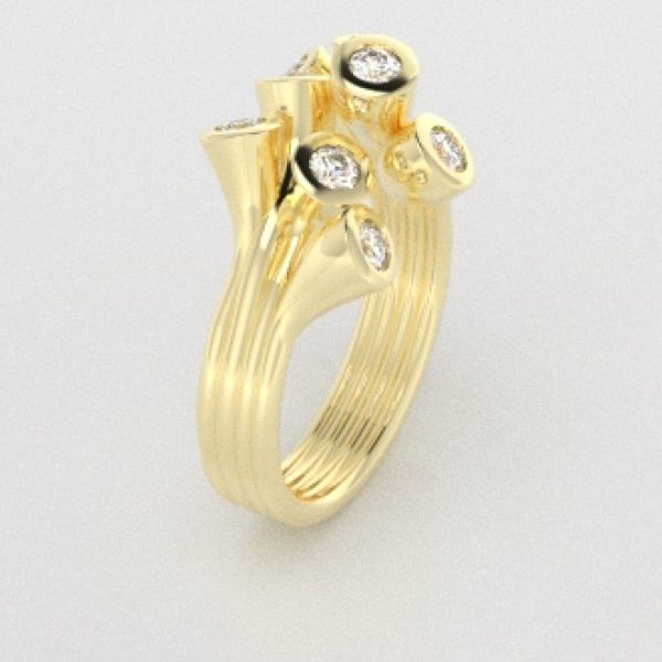 Verlovingsringen Geelgoud 9 karaat Moissanite PR0001