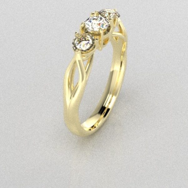 Verlovingsringen Geelgoud 9 karaat Moissanite PR0002