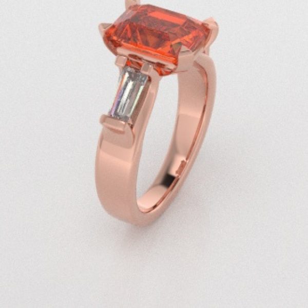 Verlovingsringen Rosegoud 14 karaat Citrien Diamant PR0005
