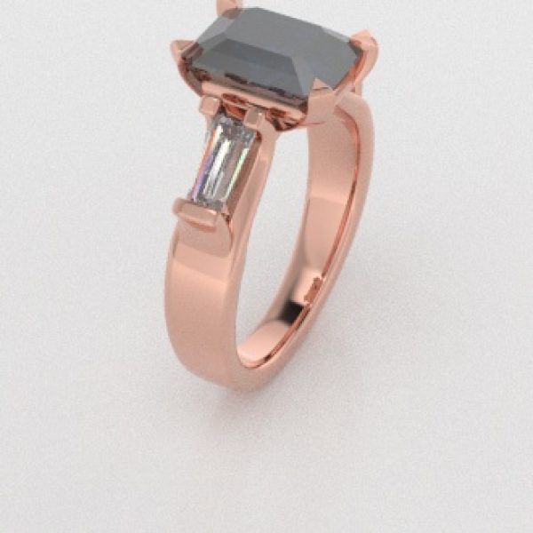 Verlovingsringen Rosegoud 14 karaat Diamant Blauw PR0005