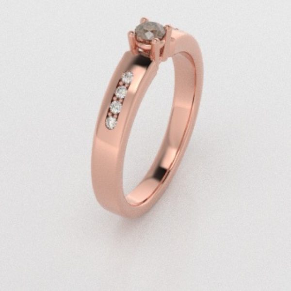 Verlovingsringen Rosegoud 14 karaat Diamant Bruin PR0003