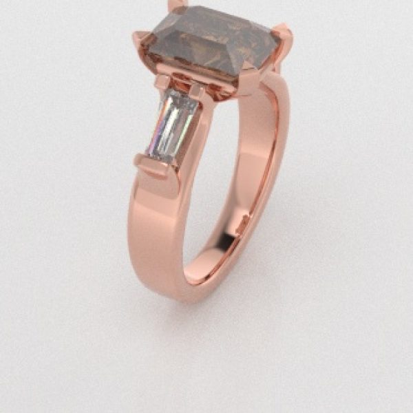Verlovingsringen Rosegoud 14 karaat Diamant Bruin PR0005