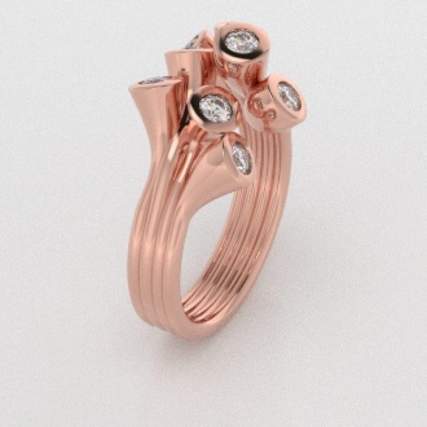 Verlovingsringen Rosegoud 14 karaat Diamant PR0001
