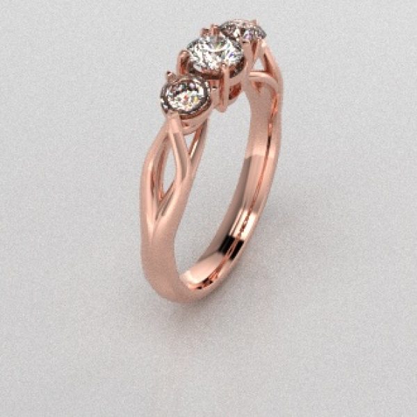 Verlovingsringen Rosegoud 14 karaat Diamant PR0002