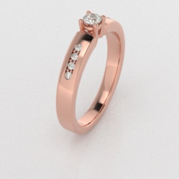 Verlovingsringen Rosegoud 14 karaat Diamant PR0003