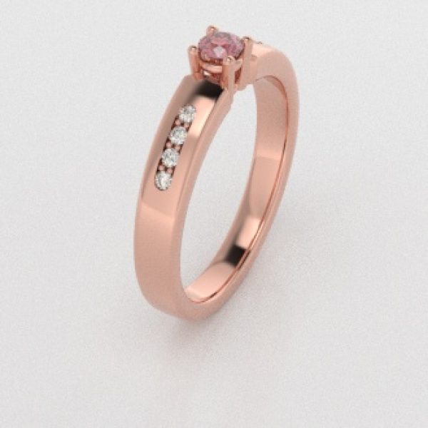 Verlovingsringen Rosegoud 14 karaat Diamant Roze PR0003