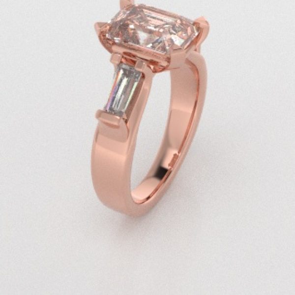 Verlovingsringen Rosegoud 14 karaat Moissanite Diamant PR0005