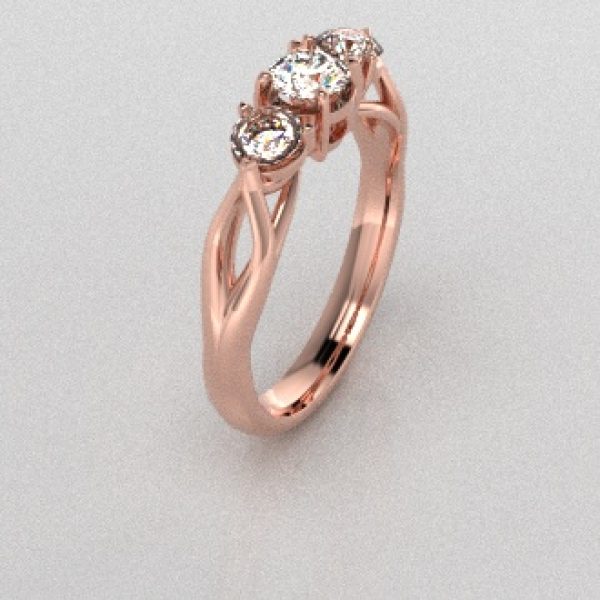 Verlovingsringen Rosegoud 14 karaat Moissanite PR0002