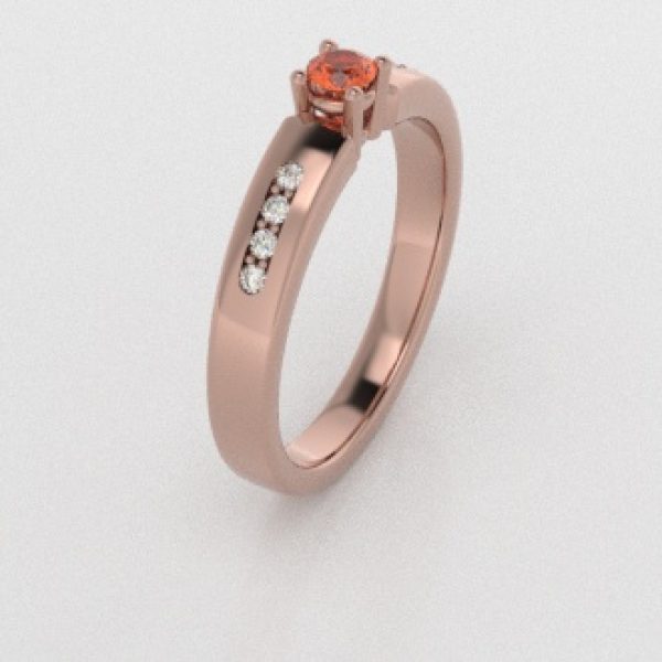 Verlovingsringen Rosegoud 18 Karaat Citrien Diamant PR0003