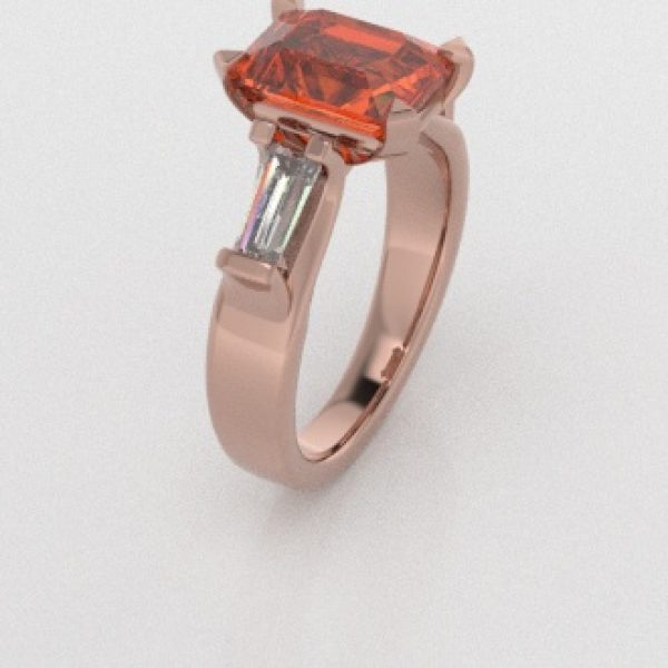 Verlovingsringen Rosegoud 18 Karaat Citrien Diamant PR0005