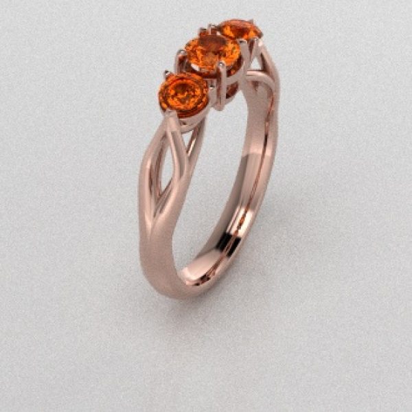 Verlovingsringen Rosegoud 18 Karaat Citrien PR0002