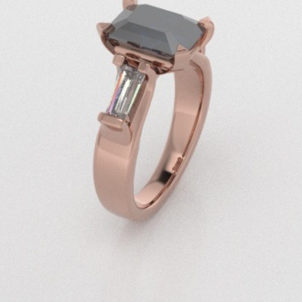 Verlovingsringen Rosegoud 18 Karaat Diamant Blauw PR0005