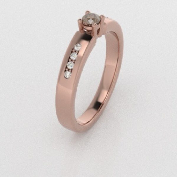 Verlovingsringen Rosegoud 18 Karaat Diamant Bruin PR0003