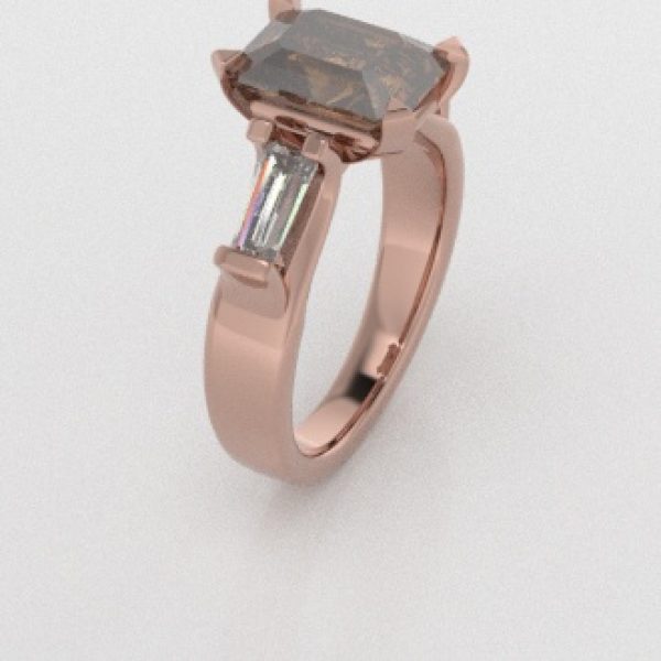 Verlovingsringen Rosegoud 18 Karaat Diamant Bruin PR0005