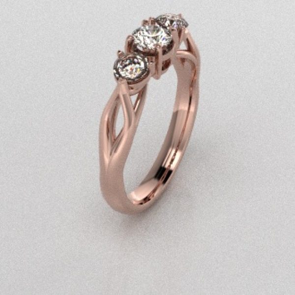 Verlovingsringen Rosegoud 18 Karaat Diamant PR0002