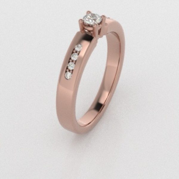 Verlovingsringen Rosegoud 18 Karaat Diamant PR0003
