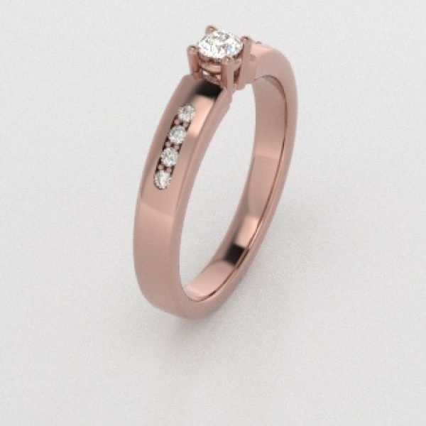 Verlovingsringen Rosegoud 18 Karaat Moissanite Diamant PR0003