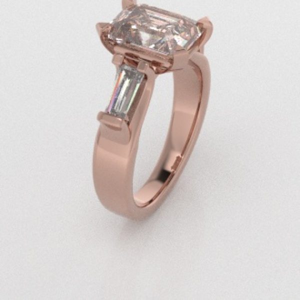 Verlovingsringen Rosegoud 18 Karaat Moissanite Diamant PR0005