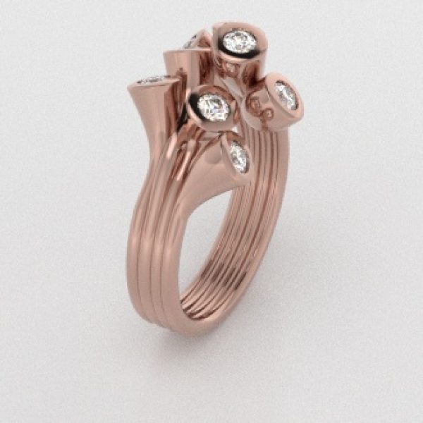 Verlovingsringen Rosegoud 18 Karaat Moissanite PR0001
