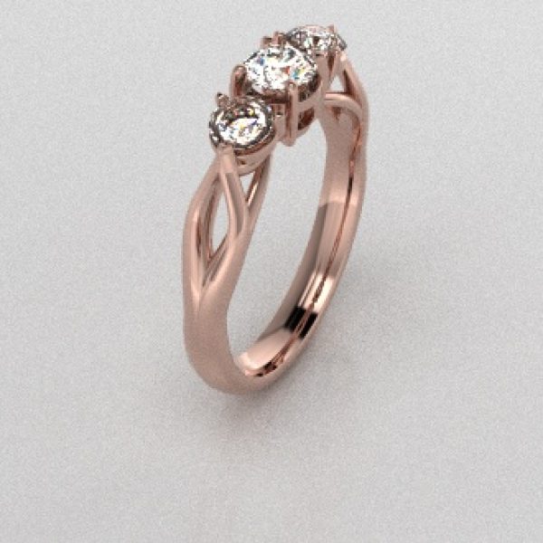 Verlovingsringen Rosegoud 18 Karaat Moissanite PR0002
