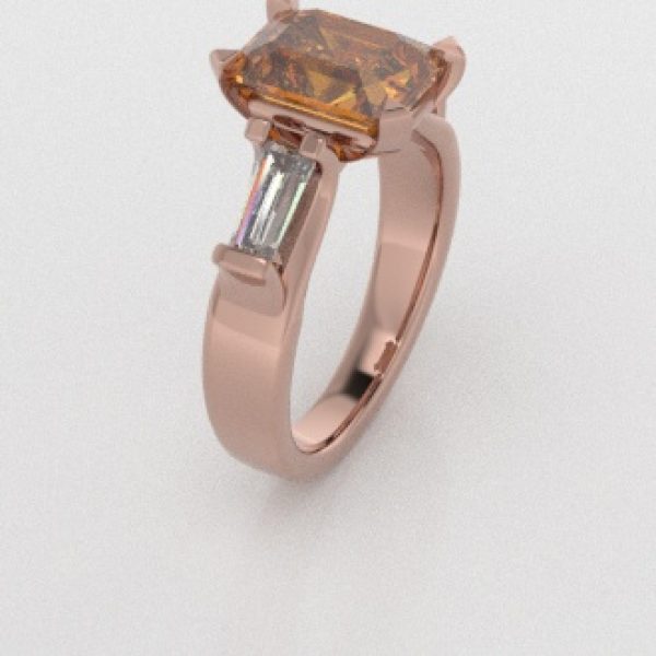 Verlovingsringen Rosegoud 18 Karaat Saffier Geel Diamant PR0005