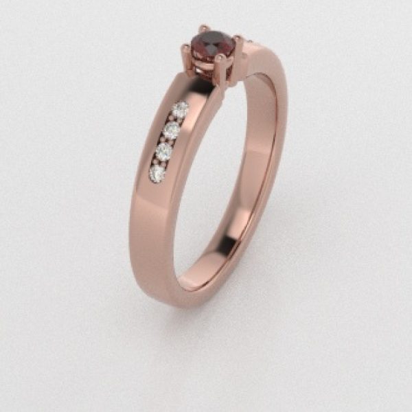 Verlovingsringen Rosegoud 18 Karaat Saffier Rood Diamant PR0003