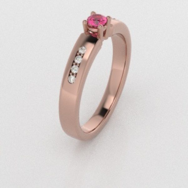 Verlovingsringen Rosegoud 18 Karaat Saffier Roze Diamant PR0003