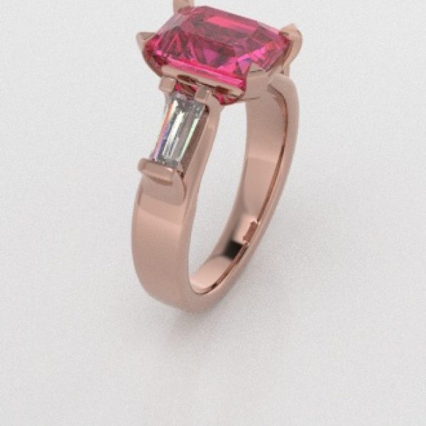 Verlovingsringen Rosegoud 18 Karaat Saffier Roze Diamant PR0005