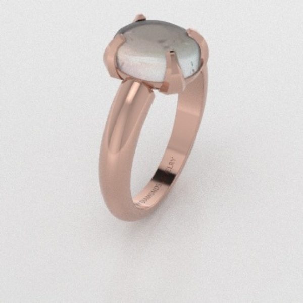 Verlovingsringen Rosegoud 18 Karaat Toermalijn Wit  PR0004