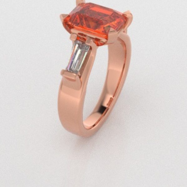 Verlovingsringen Rosegoud 9 karaat Citrien Diamant PR0005