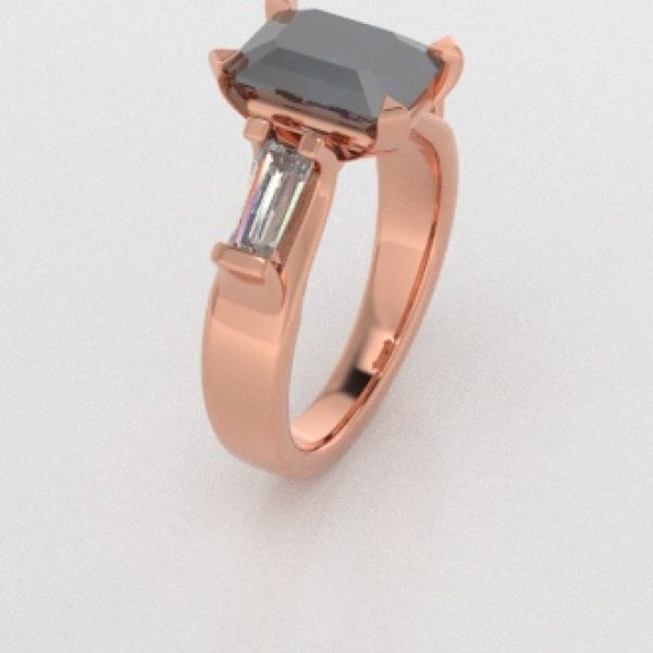 Verlovingsringen Rosegoud 9 karaat Diamant Blauw PR0005