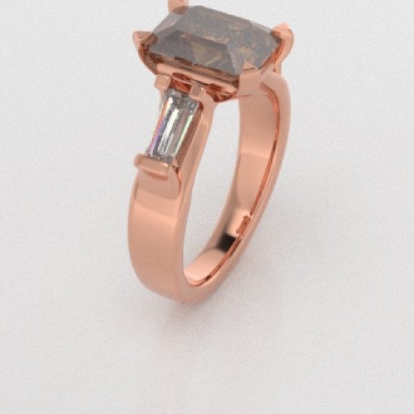 Verlovingsringen Rosegoud 9 karaat Diamant Bruin PR0005