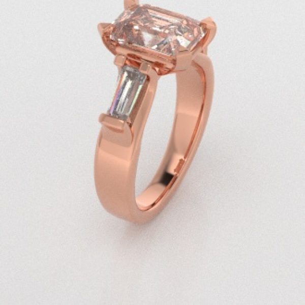 Verlovingsringen Rosegoud 9 karaat Moissanite Diamant PR0005