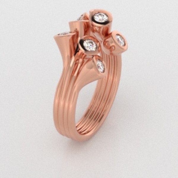 Verlovingsringen Rosegoud 9 karaat Moissanite PR0001