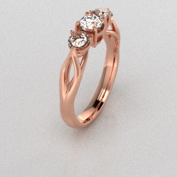 Verlovingsringen Rosegoud 9 karaat Moissanite PR0002