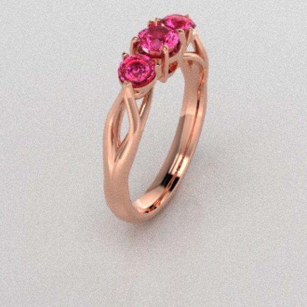 Verlovingsringen Rosegoud 9 karaat Saffier Roze PR0002