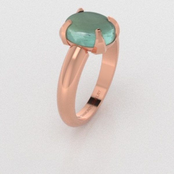Verlovingsringen Rosegoud 9 karaat Toermalijn Lichtgroen  PR0004