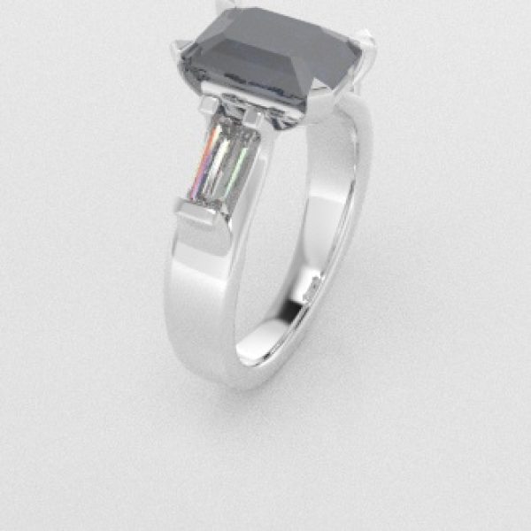 Verlovingsringen Witgoud 14 karaat Diamant Blauw PR0005