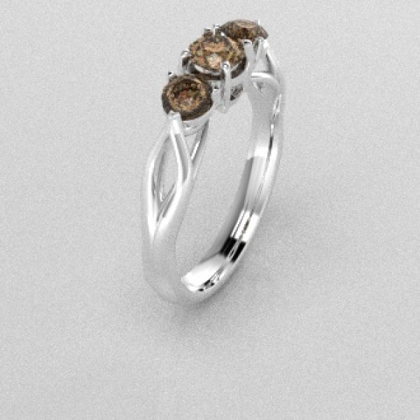 Verlovingsringen Witgoud 14 karaat Diamant Bruin PR0002