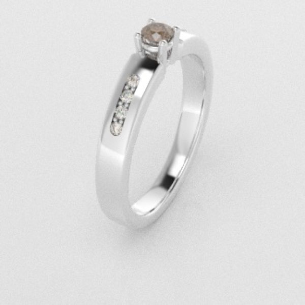 Verlovingsringen Witgoud 14 karaat Diamant Bruin PR0003