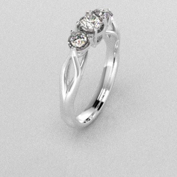 Verlovingsringen Witgoud 14 karaat Diamant PR0002