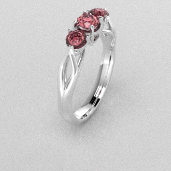 Verlovingsringen Witgoud 14 karaat Diamant Roze PR0002