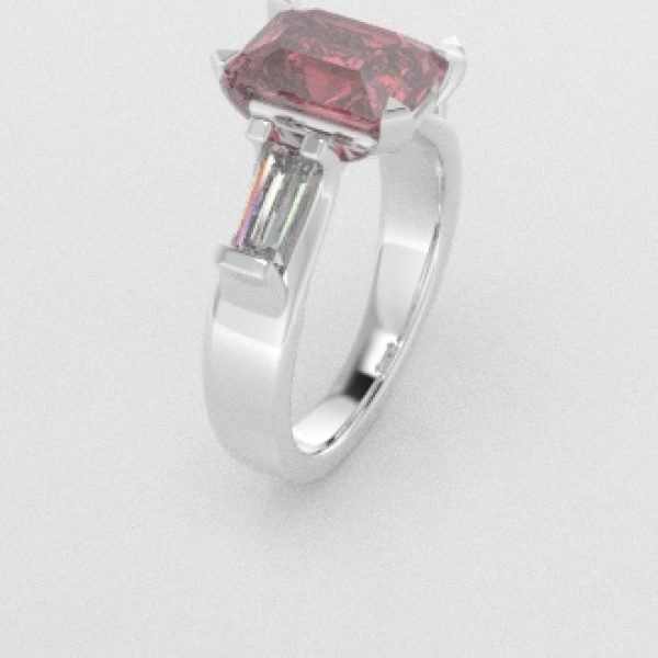 Verlovingsringen Witgoud 14 karaat Diamant Roze PR0005