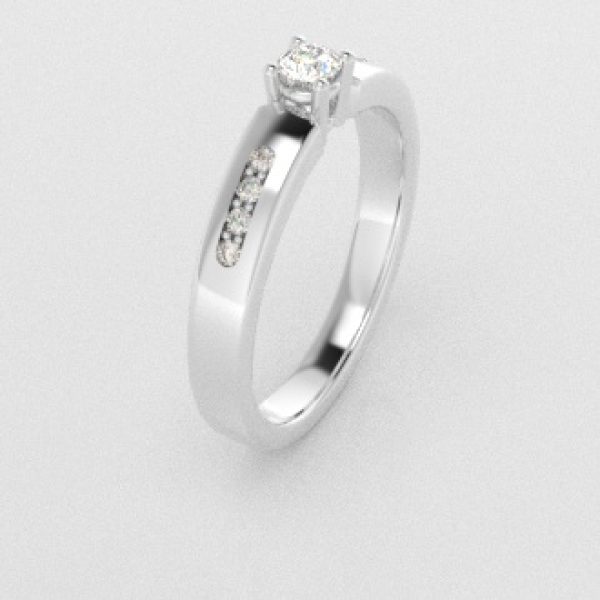 Verlovingsringen Witgoud 14 karaat Moissanite Diamant PR0003