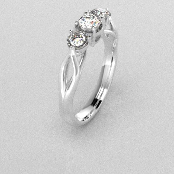 Verlovingsringen Witgoud 14 karaat Moissanite PR0002