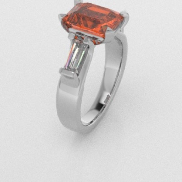 Verlovingsringen Witgoud 18 Karaat Citrien Diamant PR0005