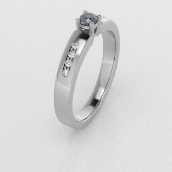 Verlovingsringen Witgoud 18 Karaat Diamant Blauw PR0003
