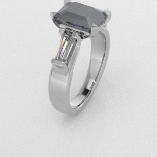 Verlovingsringen Witgoud 18 Karaat Diamant Blauw PR0005