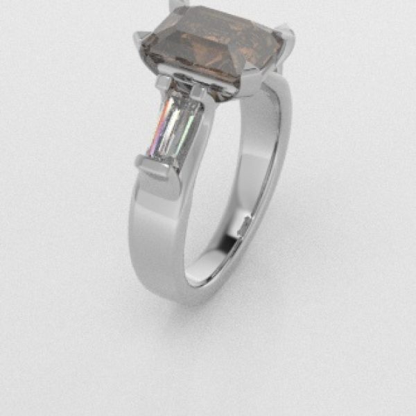 Verlovingsringen Witgoud 18 Karaat Diamant Bruin PR0005