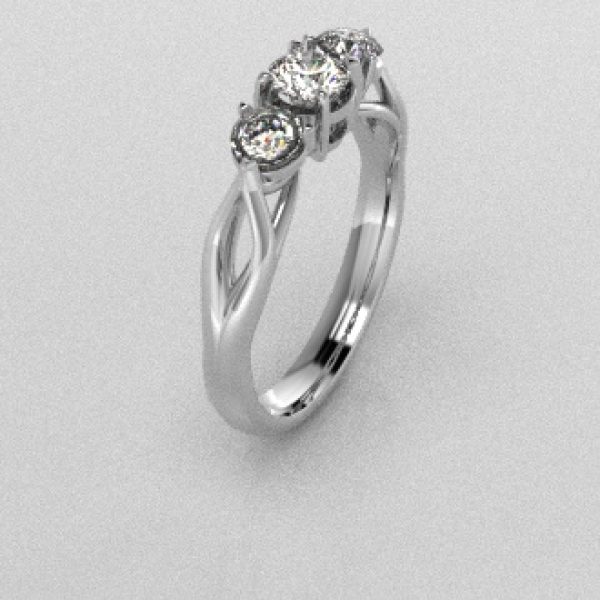 Verlovingsringen Witgoud 18 Karaat Diamant PR0002
